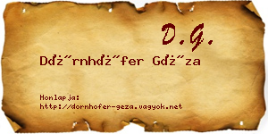 Dörnhöfer Géza névjegykártya