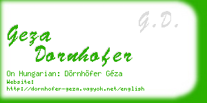geza dornhofer business card