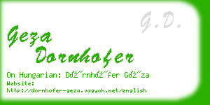 geza dornhofer business card